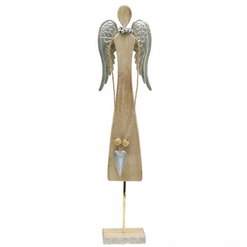 Floristik24 Wooden angel nature with glitter H53cm