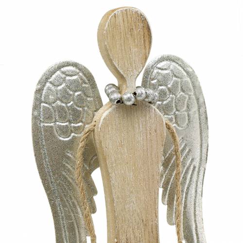Product Wooden angel nature with glitter H53cm