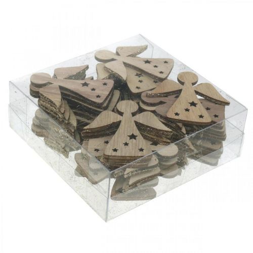 Floristik24 Scatter decoration angel wood table decoration Christmas 5cm 48 pcs