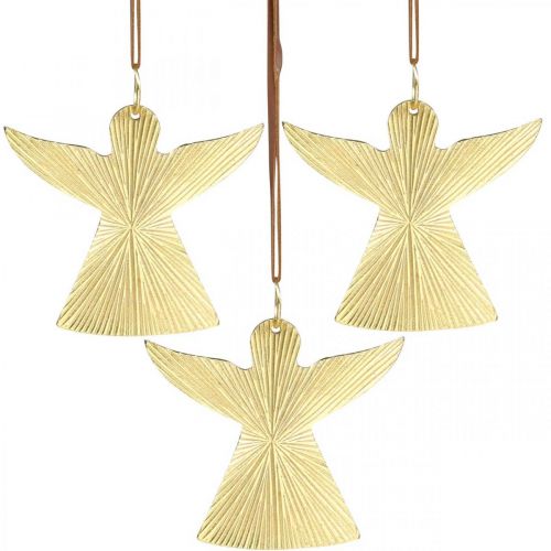 Floristik24 Decorative angel, metal pendant, Christmas decoration golden 9 × 10cm 3pcs