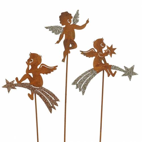 Floristik24 Decorative plug angel stainless steel glitter metal H24-25cm 12pcs