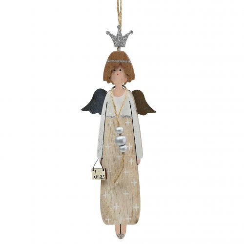 Floristik24 Angel natural, silver to hang 20cm 6pcs