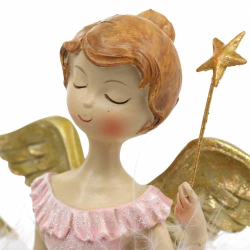 Product Decorative ballerina angel pink, golden Ø11.5 H15cm 2pcs