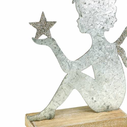 Floristik24 Angel silver glitter 18cm x 17.5cm
