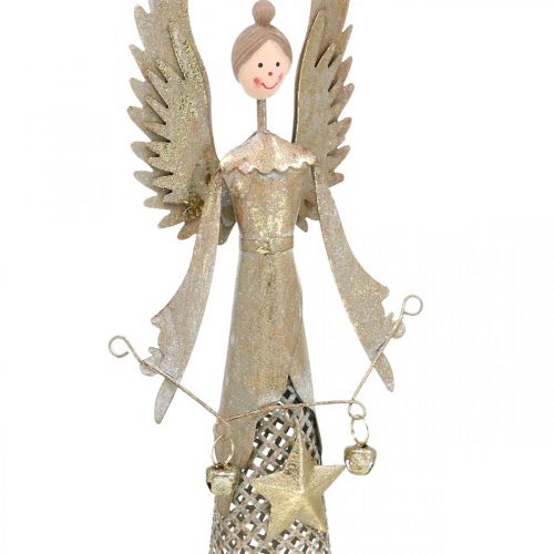 Floristik24 Decorative angel figure with garland Christmas metal 13 × 8.5cm H40cm