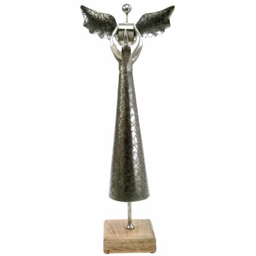 Floristik24 Deco angel metal on wooden base H58cm