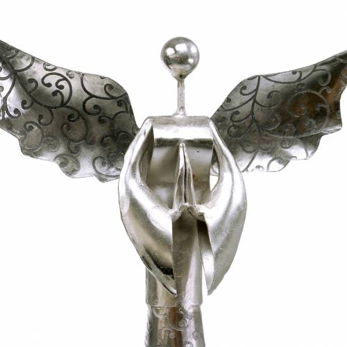Floristik24 Deco angel metal on wooden base H58cm
