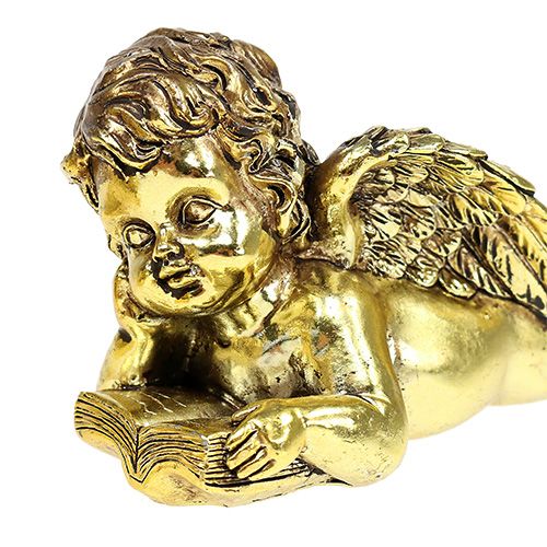 Angel with book lying gold 11-13cm 4pcs