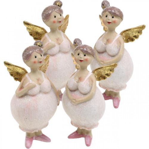 Floristik24 Table decoration angel pink decoration figure Christmas 4,5 × 3,5 × 9,5cm 4pcs