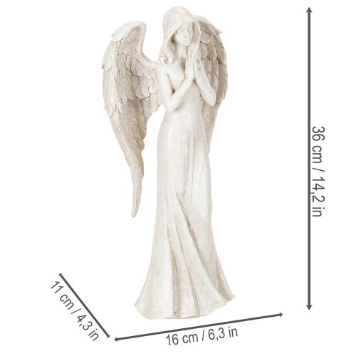 Angel figurine standing and praying, decoration, 36cm | Floristik24.ie