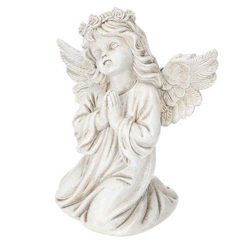 Angel figurine praying, grave decoration, seated, 13cm, 2 pieces | Floristik24.ie