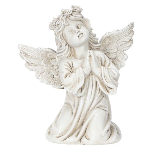 Angel figurine praying, grave decoration, seated, 13cm, 2 pieces | Floristik24.ie