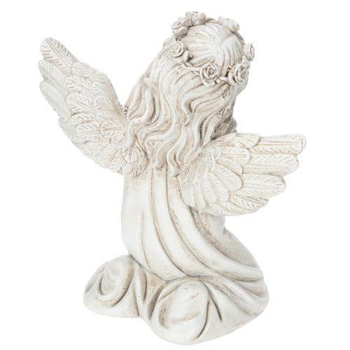Angel figurine praying, grave decoration, seated, 13cm, 2 pieces | Floristik24.ie