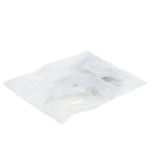 Floristik24 Angel wings to hang white 16cm 4pcs