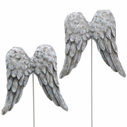 Floristik24 Decorative plug angel wings 10cm 3pcs