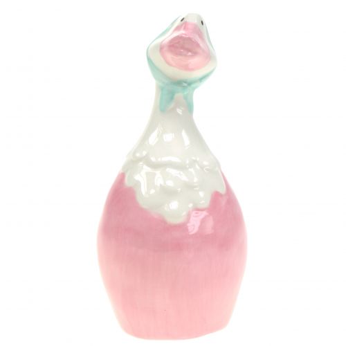 Floristik24 Ceramic Easter goose pink, white H 11.5cm 4pcs