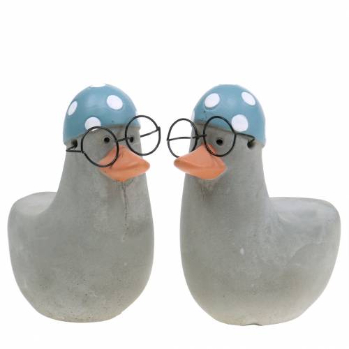 Floristik24 Decorative duck with glasses and swimming cap gray 10.5cm 4pcs
