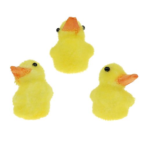 Duck mini 4cm flocked yellow 12pcs