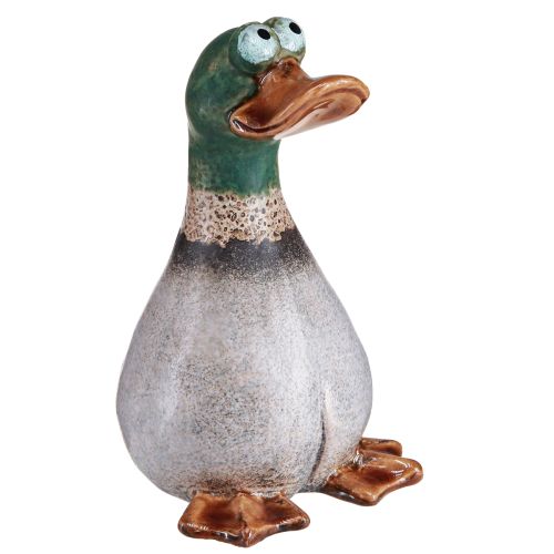Floristik24 Duck Decoration Ceramic Brown Green Drake Sitting H17.5cm 2 Pcs