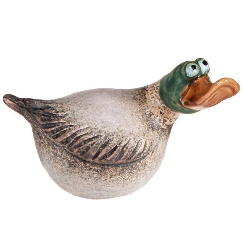 Floristik24 Duck Decoration Ceramic Spring Drake Brown Green L15cm 2 Pcs