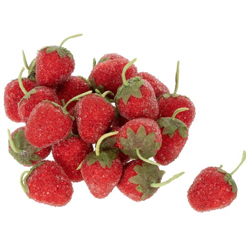 Product Artificial strawberry decorative objects for elegant interiors and celebrations, 4cm, 24 pieces