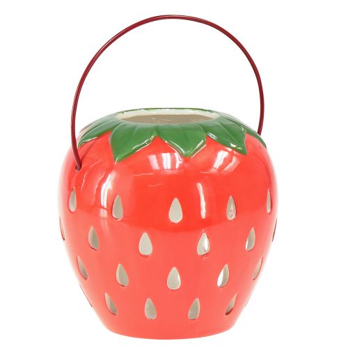 Floristik24 Strawberry lantern ceramic lantern with handle H14cm