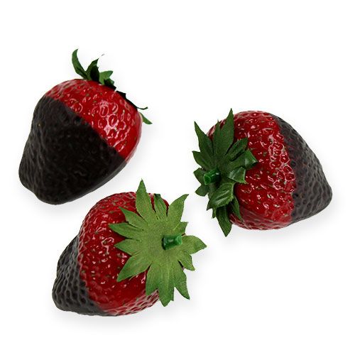 Decorative strawberries with chocolate 4.5cm 5pcs