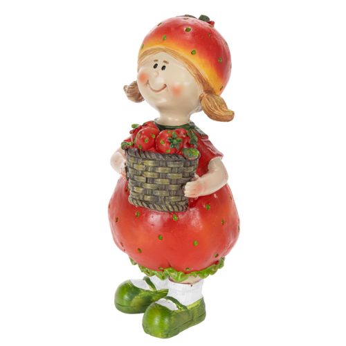 Product Strawberry Girl Decorative Figurine for Summer Decor, Cute Statue for Living Room and Balcony, 18cm