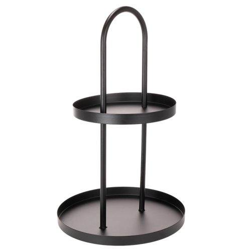 Metal double-tiered round decorative tray 58cm