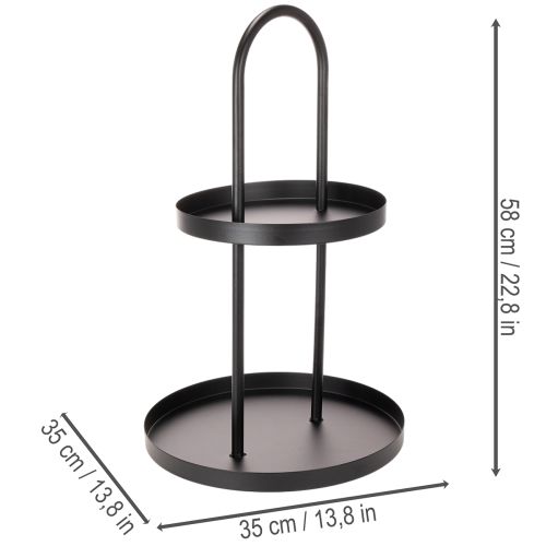Metal double-tiered round decorative tray 58cm | Floristik24.ie
