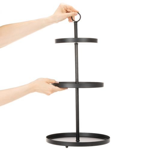 Three-tiered metal round serving stand for multi-tiered table decoration, 61cm | Floristik24.ie