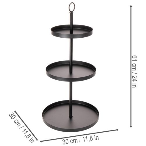 Three-tiered metal round serving stand for multi-tiered table decoration, 61cm | Floristik24.ie