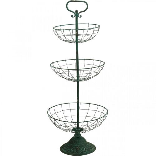 Cake Stand Metal XXL, Cake Stand Vintage Green H115cm Ø35/30/25.5cm