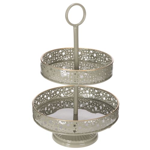 Decorative tiered serving tray with handle, star motif, two-tiered, 49cm