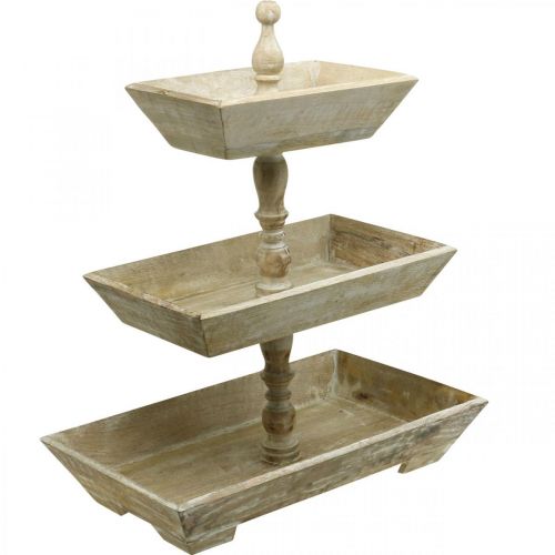 Floristik24 Cake stand large whitened wood table decoration shop window decoration 62x50x31cm
