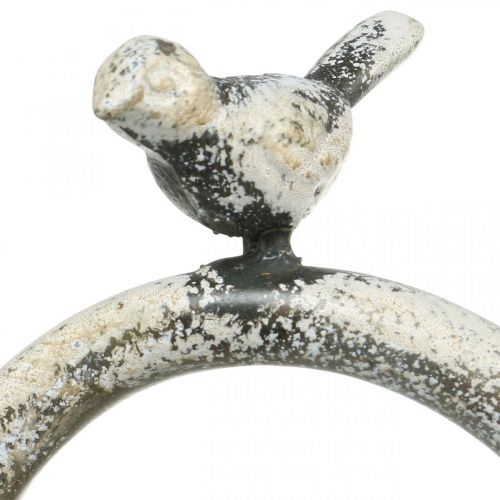 Floristik24 Cake Stand Metal Vintage Look Shabby Gray Shade with Bird H60cm