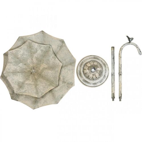 Floristik24 Cake Stand Metal Vintage Look Shabby Gray Shade with Bird H60cm