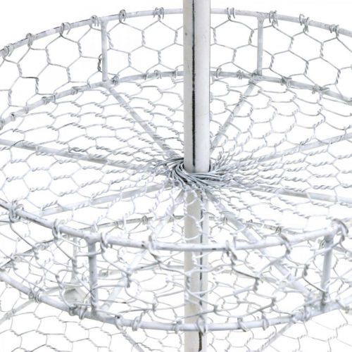 Product Cake stand made of lattice baskets, metal decoration washed white Shabby Chic H54cm Ø30/25/20cm