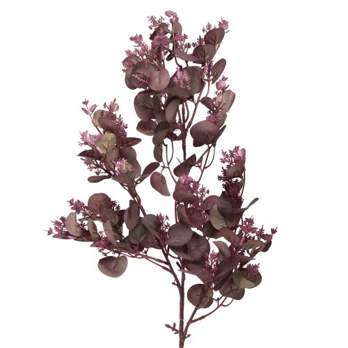 Floristik24 Decorative artificial branch Eucalyptus branch burgundy 66cm 2pcs
