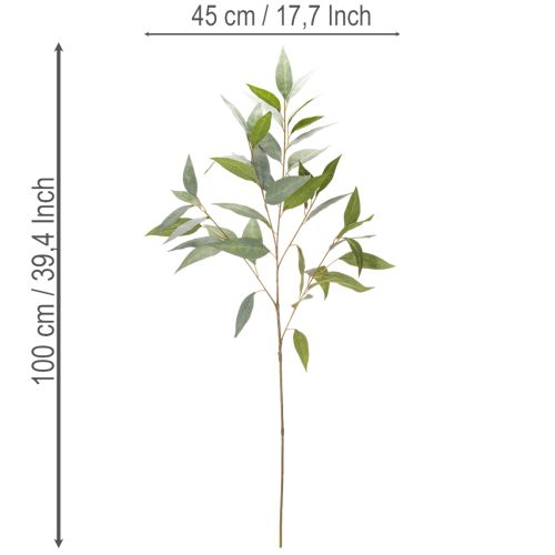 Artificial eucalyptus branch, natural green, decoration, 100cm | Floristik24.ie