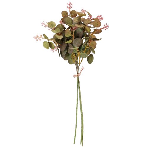 Product Artificial eucalyptus branches with pink flowers, 45 cm, 3 pieces