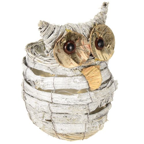 Owl for planting white 23cm
