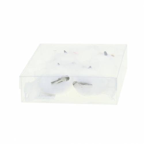 Floristik24 Decorative owl on clip white 10cm 4pcs