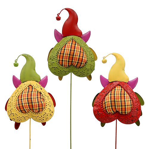 Floristik24 Owl as flower stud colorful 16cm L48cm 3pcs