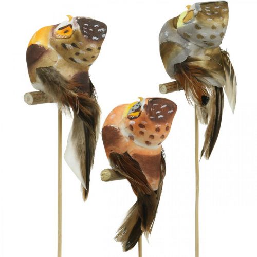Product Deco plug owl, floral decoration, owl with feathers H5.5cm 6pcs
