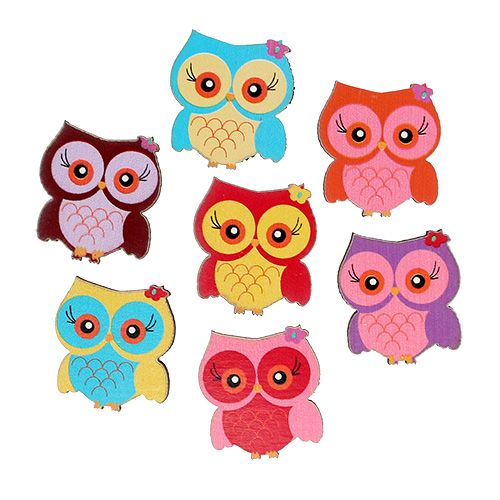 Floristik24 Owls to scatter 2cm colored 100pcs