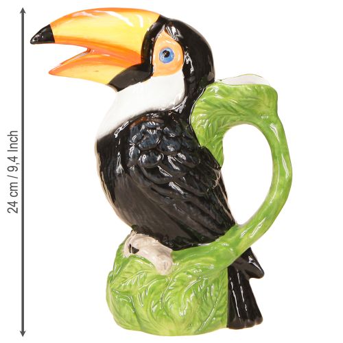 Product Exotic decorative vase toucan ceramic figure colorful 20×10×24cm