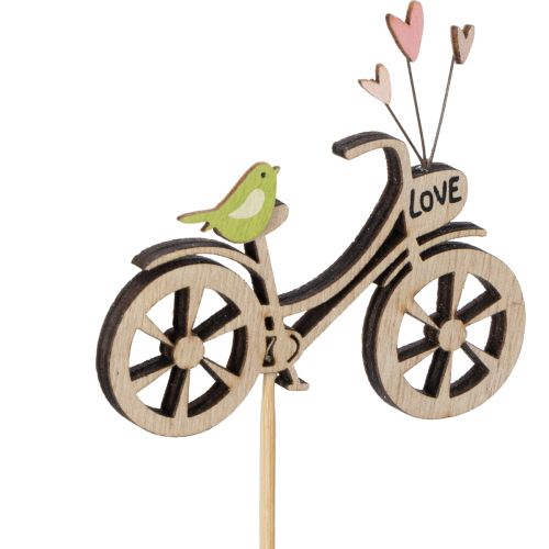 Product Wooden stakes with bicycle motif for a spring-like romantic atmosphere in the living room, 8cm, 12 pieces