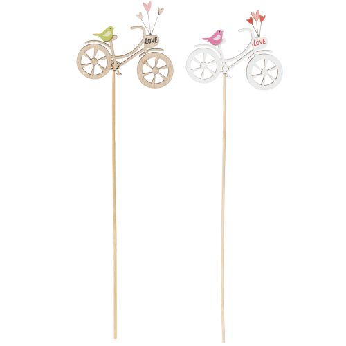 Product Wooden stakes with bicycle motif for a spring-like romantic atmosphere in the living room, 8cm, 12 pieces