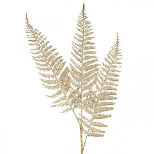 Deco fern artificial plant gold, glitter Christmas decoration 74cm